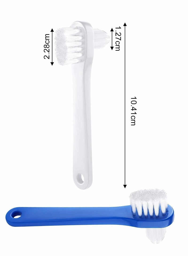 Denture Brush, Dedicated Toothbrush, Dual Head Toothbrushes Hard Cleaning Brush Multi-Layered Bristles Portable Tool 2 Colors - Image 4