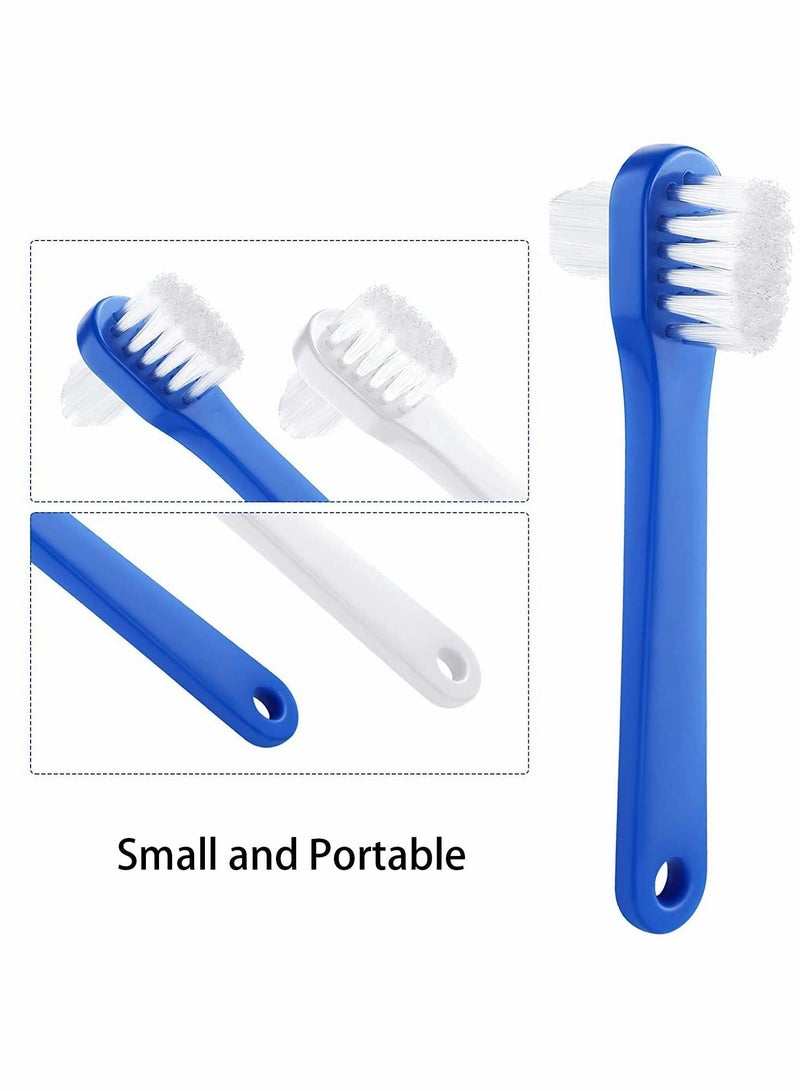 Denture Brush, Dedicated Toothbrush, Dual Head Toothbrushes Hard Cleaning Brush Multi-Layered Bristles Portable Tool 2 Colors - Image 3