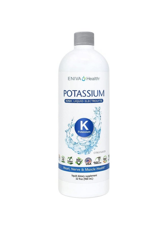Eniva Health - Liquid Ionic Potassium Supplement For Cardiovascular Health Electrolyte Replacement And Metabolic Support ; 600 Mg ; Glutenfree Sugarfree And Ketofriendly ; Dietary Supplement (32Oz) 32 Servings - Image 1