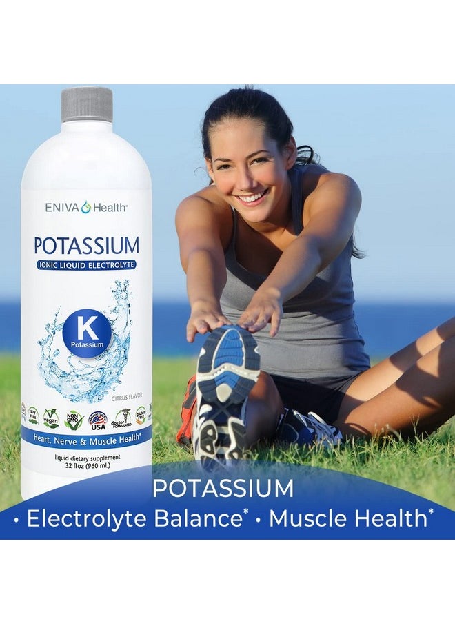 Eniva Health - Liquid Ionic Potassium Supplement For Cardiovascular Health Electrolyte Replacement And Metabolic Support ; 600 Mg ; Glutenfree Sugarfree And Ketofriendly ; Dietary Supplement (32Oz) 32 Servings - Image 1