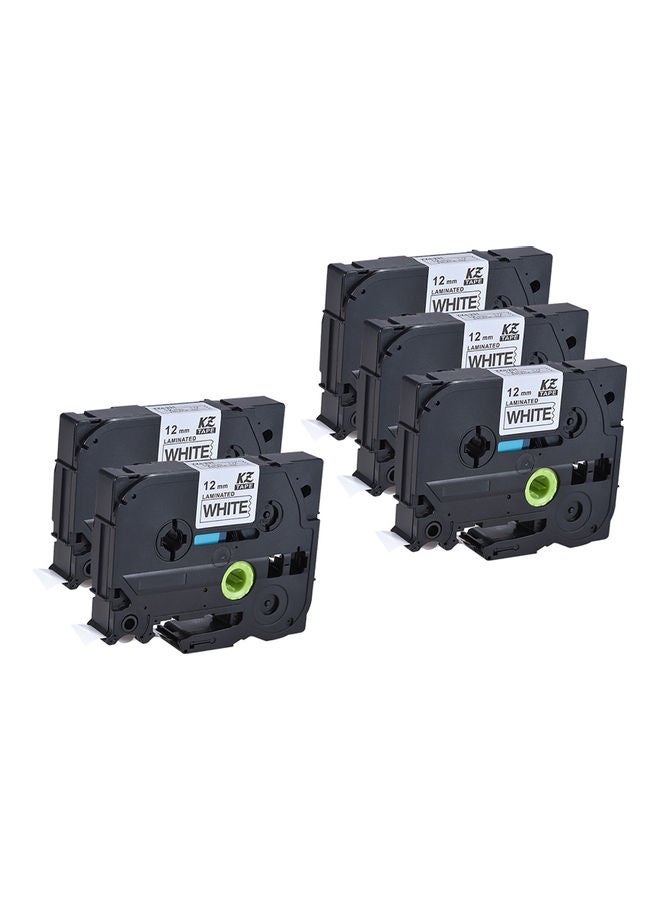 NIBEMINENT 5-Piece Laminated Label Tape 5 x 8meter White - Image 1