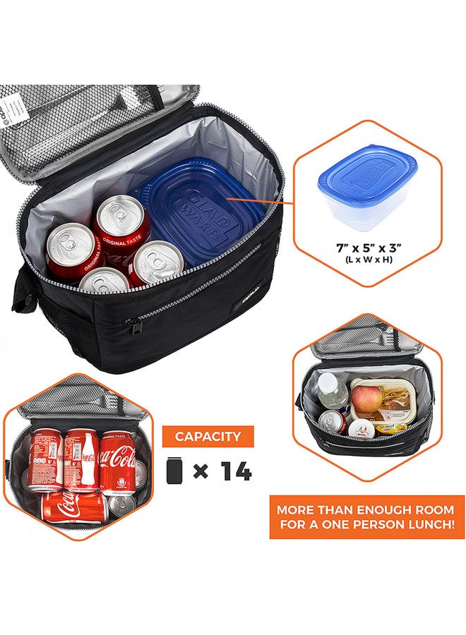 OPUX Insulated Lunch Box Men Women, Lunch Bag for Work School, Leakproof Soft Cooler Tote, Large Lunch Pail Kids Boys Girls, Picnic Beach Food Bag with Shoulder Strap, Black - Image 5