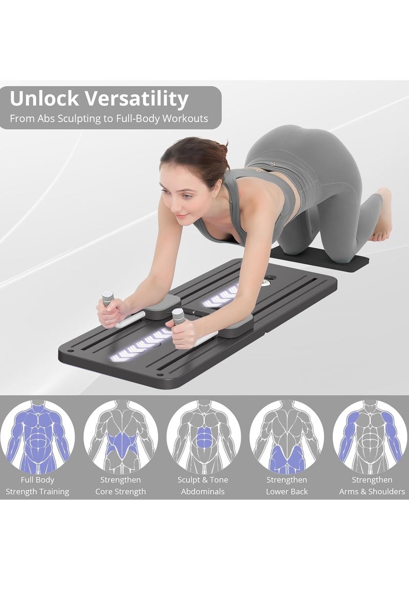 ELTRAZONE Multifunctional Foldable Pilates Reformer Board – Abdominal Core Trainer & Pilates Board Set for Full Body Home Workouts, Adjustable Fitness Machine for Strength & Flexibility Training - Image 4