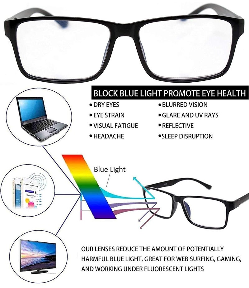 Optify® Oval Blue Light Blocking Glasses for Kid UV Protection Computer Eyewear Zero Power Lens Age 5-12 Years(Black) - Image 5