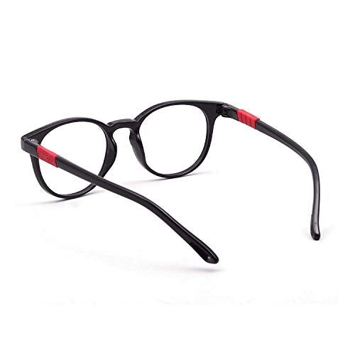 Optify® Oval Blue Light Blocking Glasses for Kid UV Protection Computer Eyewear Zero Power Lens Age 5-12 Years(Black) - Image 4