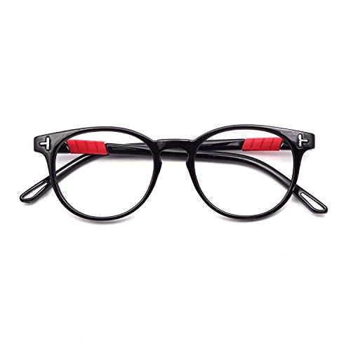 Optify® Oval Blue Light Blocking Glasses for Kid UV Protection Computer Eyewear Zero Power Lens Age 5-12 Years(Black) - Image 3