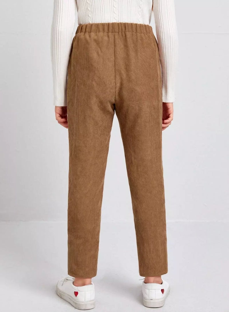Girls Buttoned Front Cord Pants  - Image 2