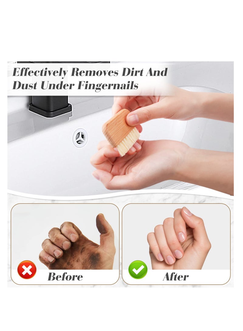 4 Pack Wooden Nail Brushes Natural Fingernail Brush Toes Nails Scrub Cleaning Brush Tool for Women Men Manicure Pedicure Salon Garden Mechanic - Image 3