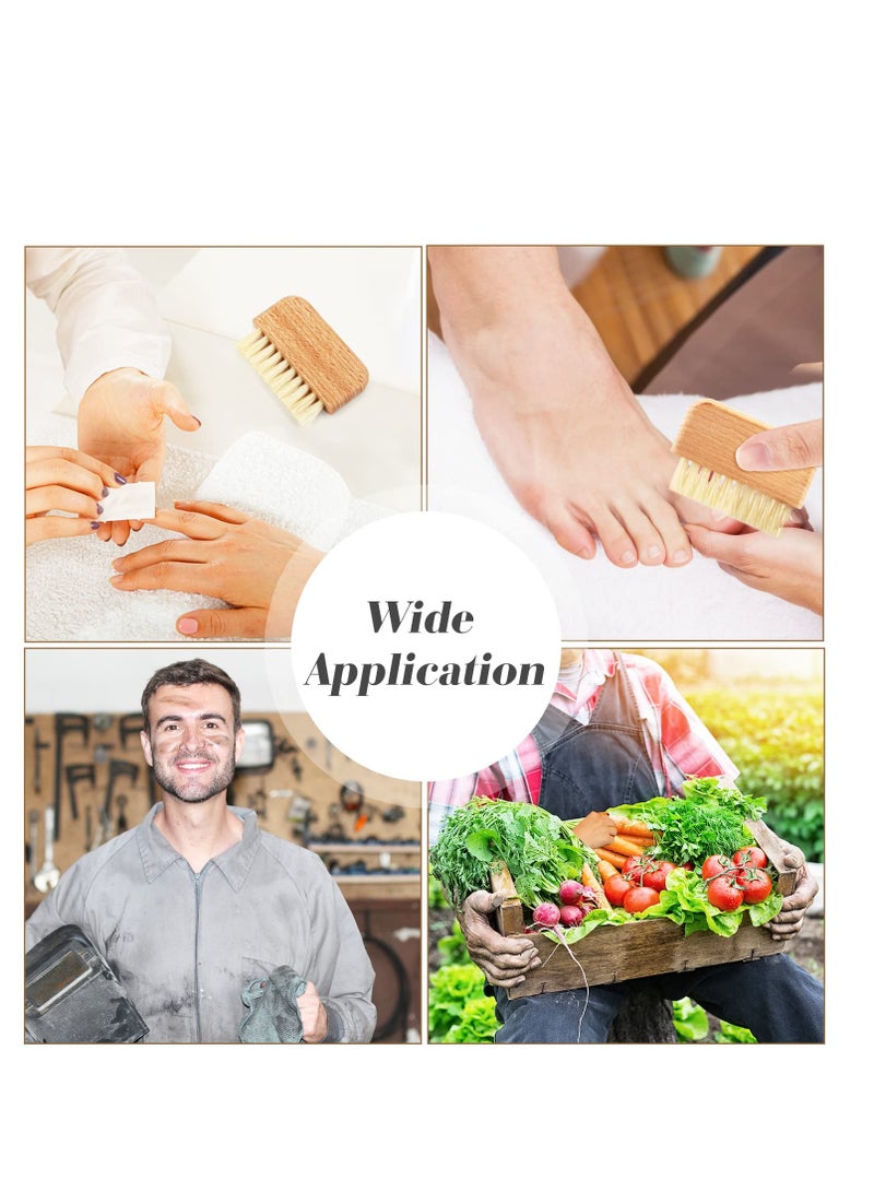 4 Pack Wooden Nail Brushes Natural Fingernail Brush Toes Nails Scrub Cleaning Brush Tool for Women Men Manicure Pedicure Salon Garden Mechanic - Image 2