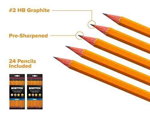 Bostitch Office Premium #2 Pencils, American Cedar Wood, Pre-Sharpened, HB Graphite, 24-Pack (BACP12Y-2PK) - Image 4