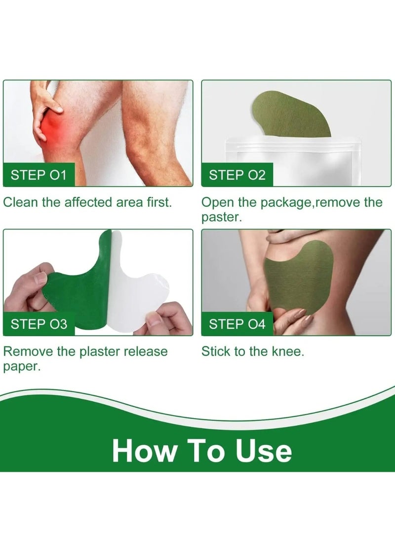 MQ - Herbal Knee Patches 12 Count Pain Relief Patches Wormwood Knee Pain Patch Paste Heat Patches for Arthritis Pain Relief and Long Lasting Relief of Joint Pains Warming Herbal Plaster Pain Patches - Image 1