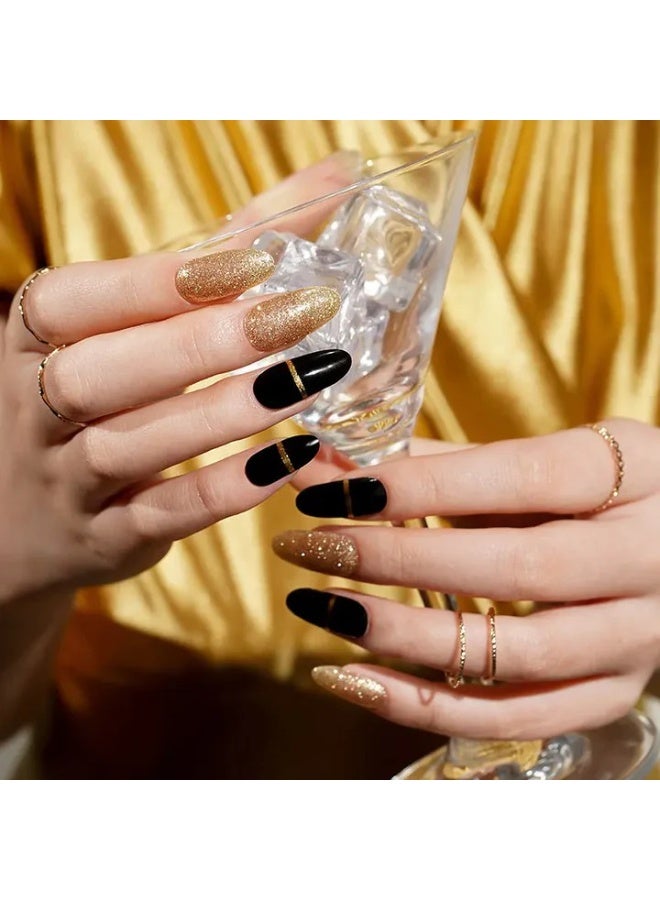Semi-Cured Gel Nail Wraps – Salon Quality Manicure – Easy Apply & Remove – 20 Strips + File + Wooden Stick - Image 3