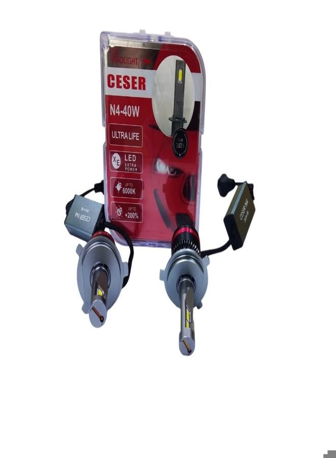 سيزار لمبات ليد للسيارة بقدرة 40 وات -H4 - Image 1