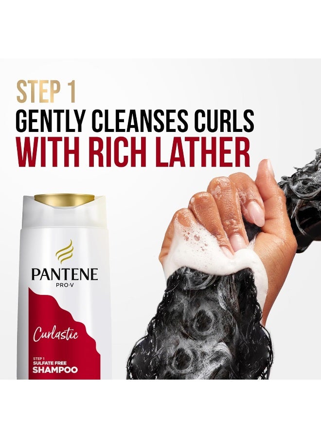 Pantene شامبو بانتين برو-في كيرلاستيك للشعر المجعد خالي من الكبريتات 400 مل + بلسم مرطب عميق 360 مل + كريم تحديد ومقاوم للتجاعيد 270 مل - Image 3
