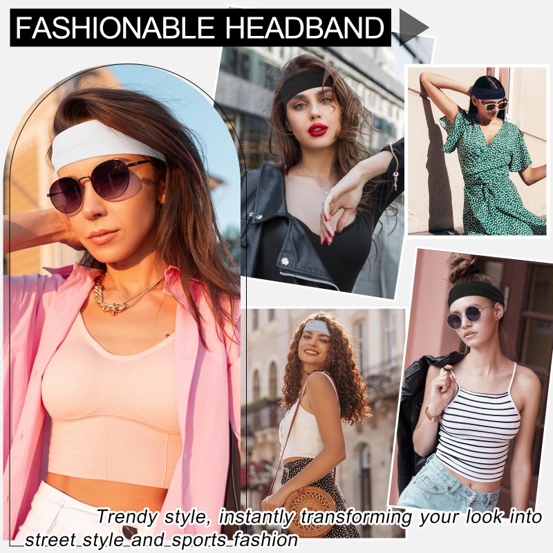 DiyJibb 10 PCS Headbands for Women - Fashion Non Slip Headbands for Women and Men Perfect for Sports and Outdoor Activities in Summer, Including Running, Yoga, Cycling, Gym Workouts - Image 4