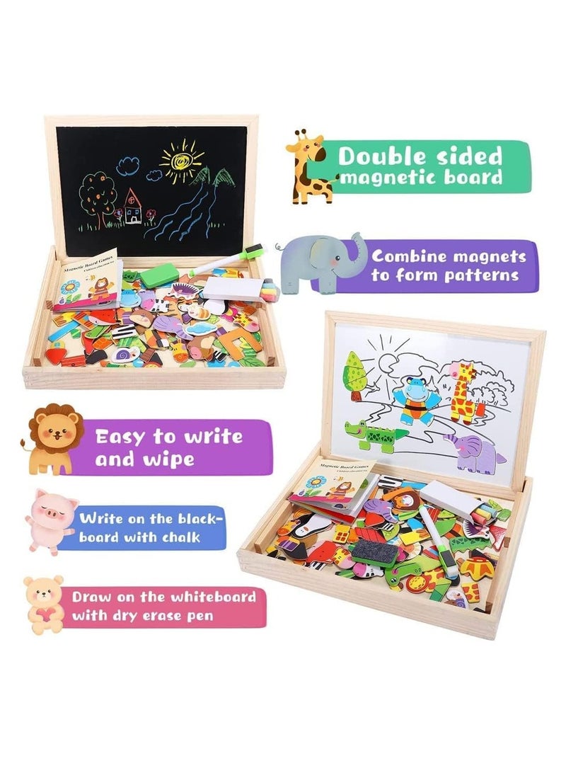 Factory Price 3-in-1 Wooden Easel with Magnetic Puzzle - Image 5