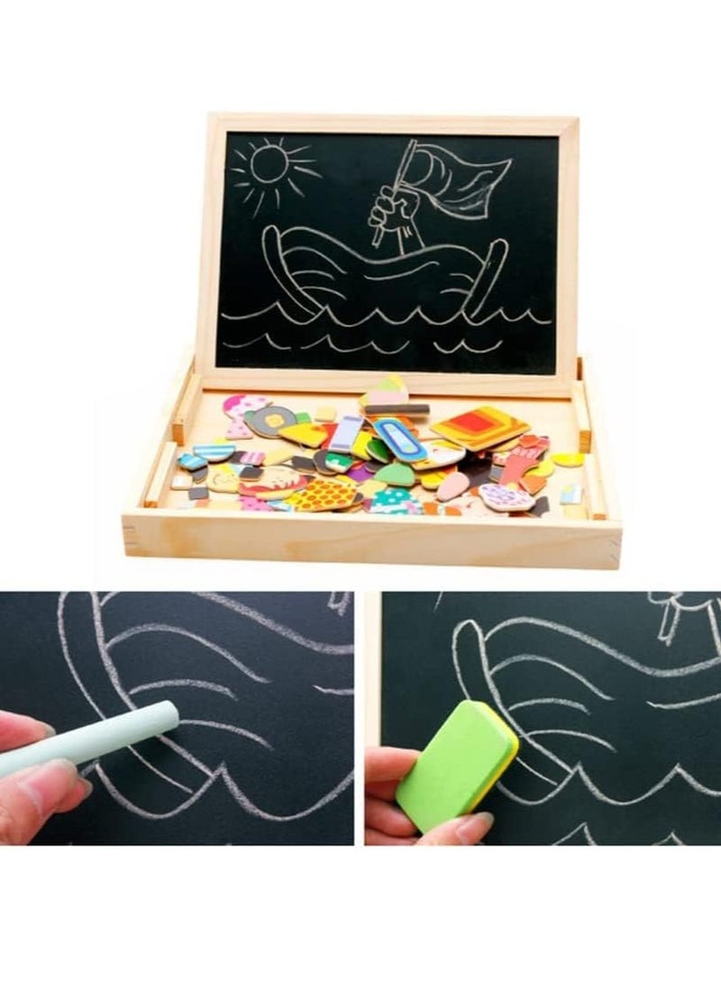 Factory Price 3-in-1 Wooden Easel with Magnetic Puzzle - Image 4