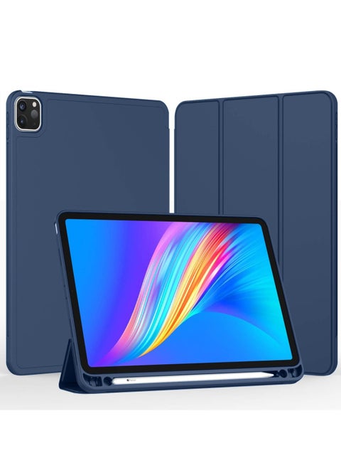 Apple Smart Folio Flip Full Cover Tablet Case with Pencil Holder and Auto Wake/Sleep function for Apple iPad Pro 12.9 (2022,2021,2020 12.9 Inch) – Navy Blue