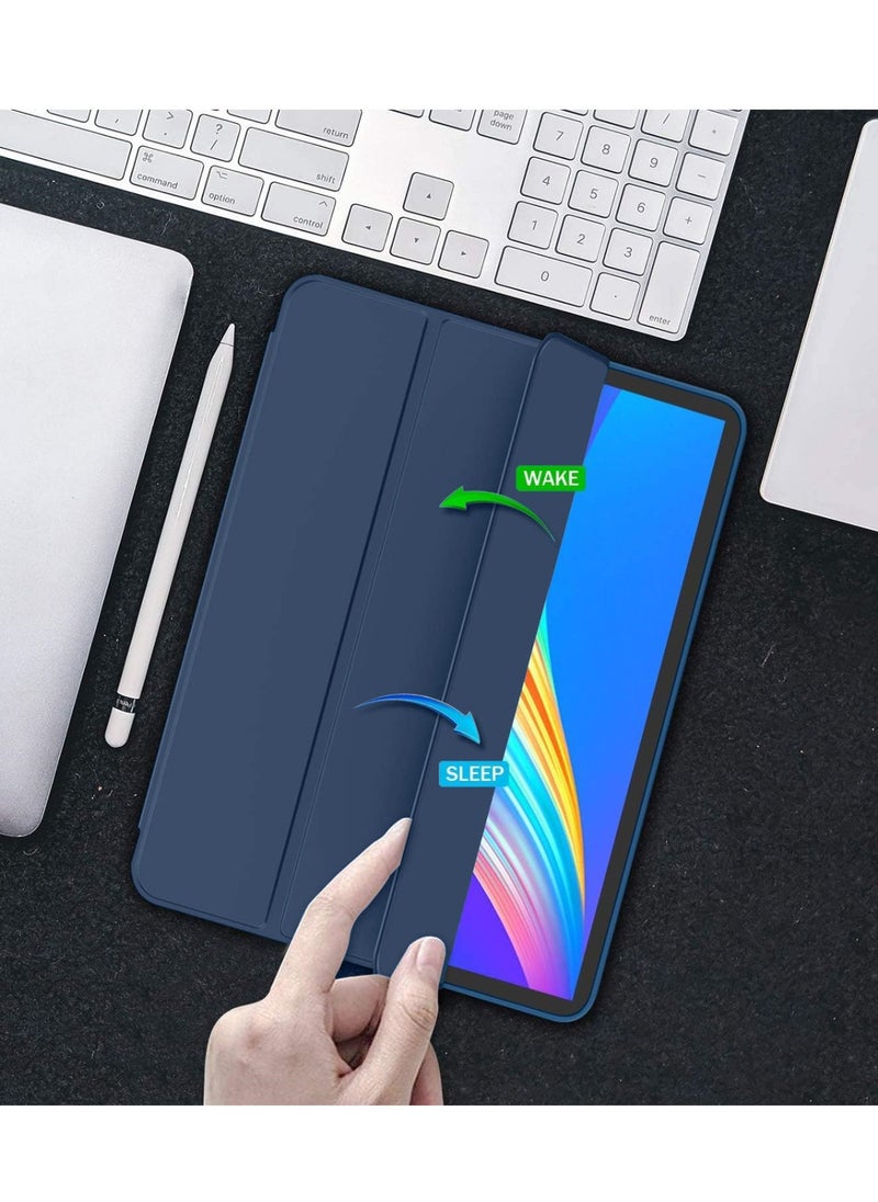 Apple Smart Folio Flip Full Cover Tablet Case with Pencil Holder and Auto Wake/Sleep function for Apple iPad Pro 12.9 (2022,2021,2020 12.9 Inch) – Navy Blue