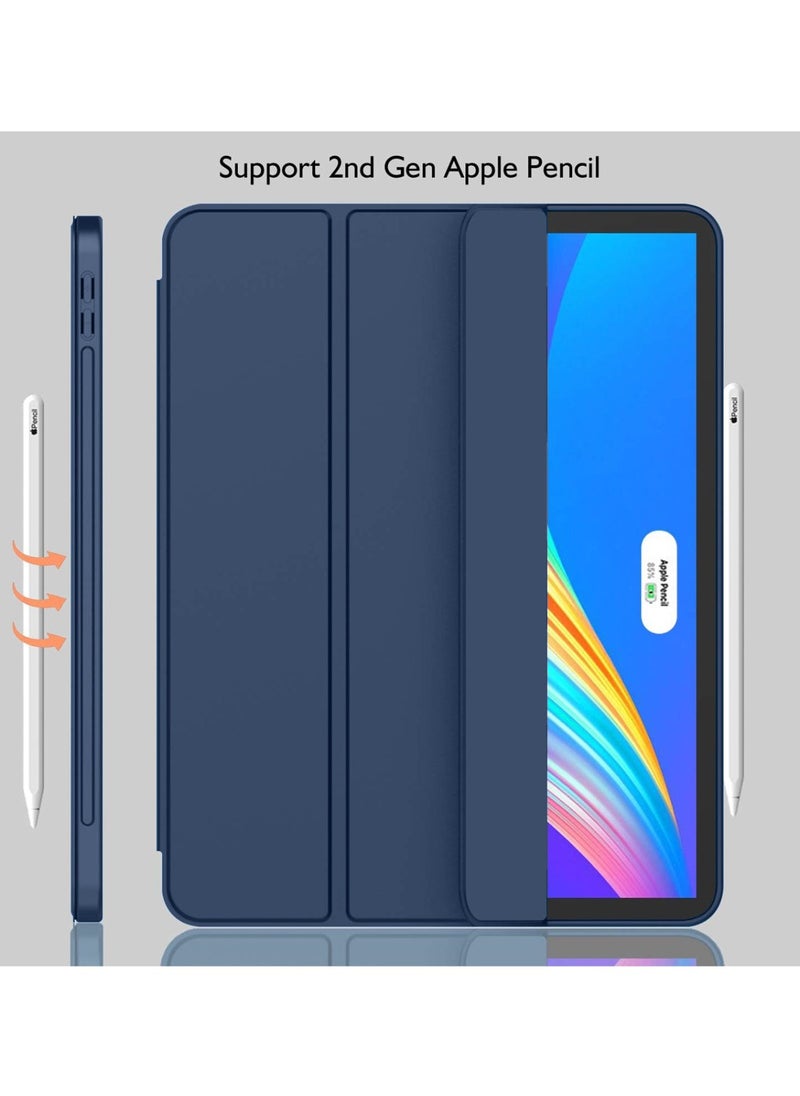 Apple Smart Folio Flip Full Cover Tablet Case with Pencil Holder and Auto Wake/Sleep function for Apple iPad Pro 12.9 (2022,2021,2020 12.9 Inch) – Navy Blue