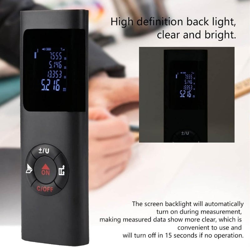 Real Instruments Laser Distance Meter Laser Measurer Device 40m (131 Feet) Type-C Rechargeable Ultra Mini Compact Laser Distance Measurement Waterproof Laser Range Finder LDM-40 - Image 5