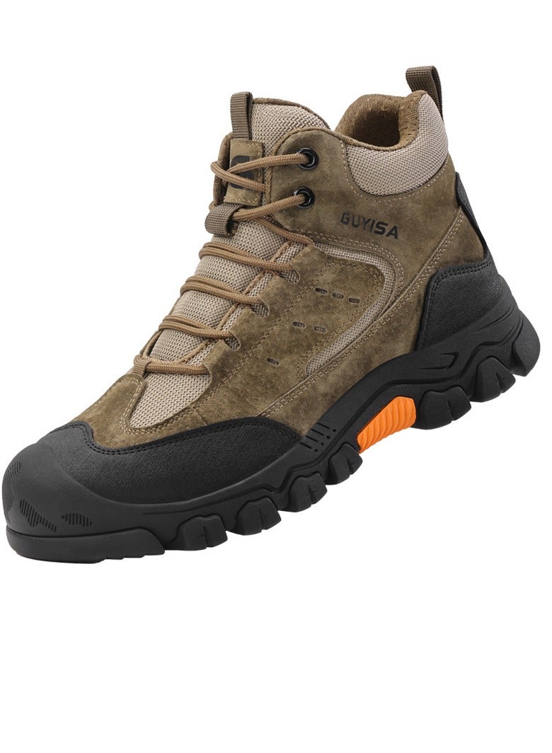 GUYISA Mens Outdoor Hiking Boots Desert Combat Tactical Boots Male Winter Shoes Men Desert Ankle Boots Work Safety Shoes