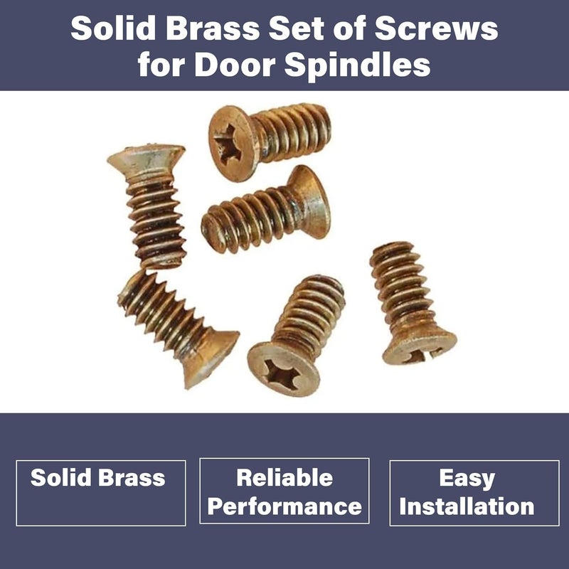 VAN DYKE'S RESTORERS Classic Set of Screws for Door Spindles – Pack of 20, Solid Brass Oval Head Phillips Screws, 10-24 Thread, 3/8" Long - Image 2