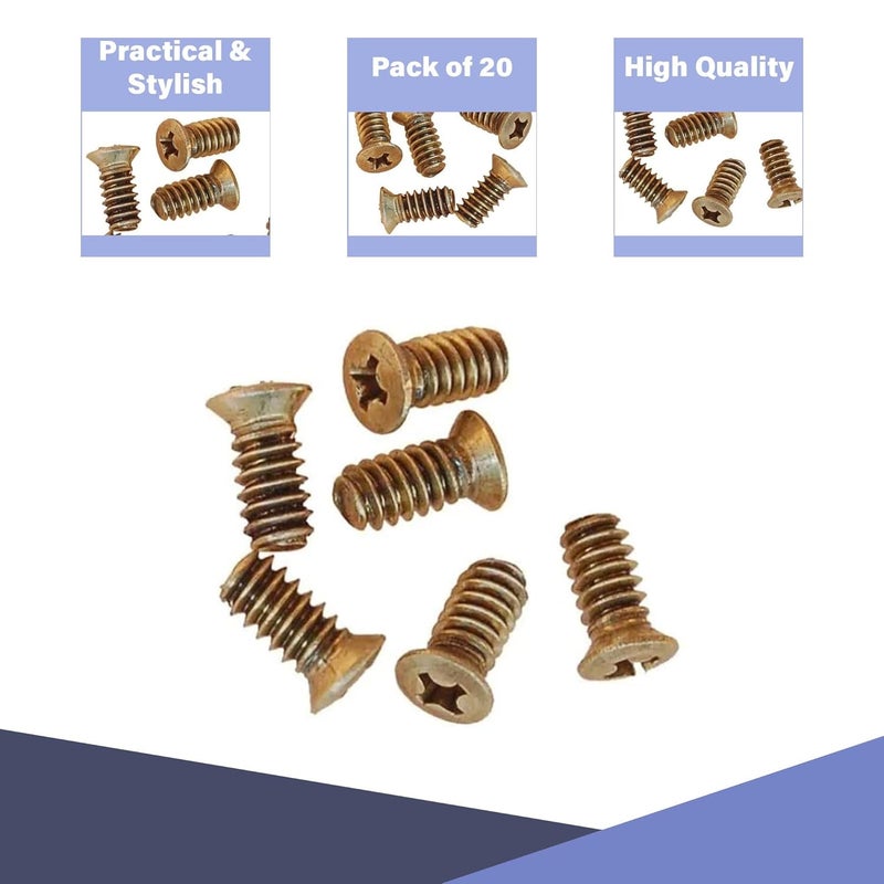 VAN DYKE'S RESTORERS Classic Set of Screws for Door Spindles – Pack of 20, Solid Brass Oval Head Phillips Screws, 10-24 Thread, 3/8" Long - Image 3