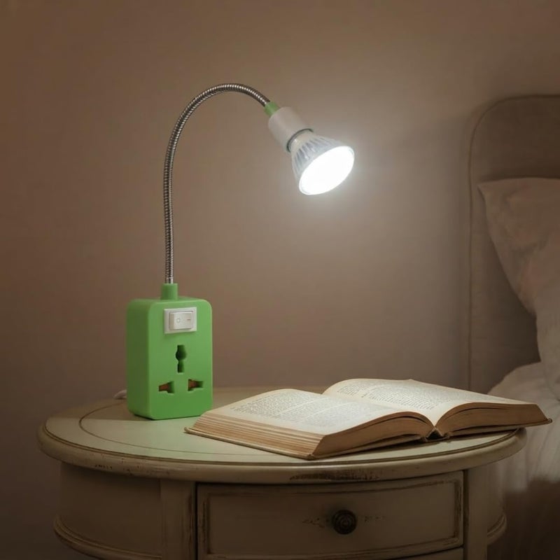 Hasanat Essentials Flexible Lamp Holder with Socket and Switch, Adjustable Gooseneck Light Base for Home and Workshop - Image 2