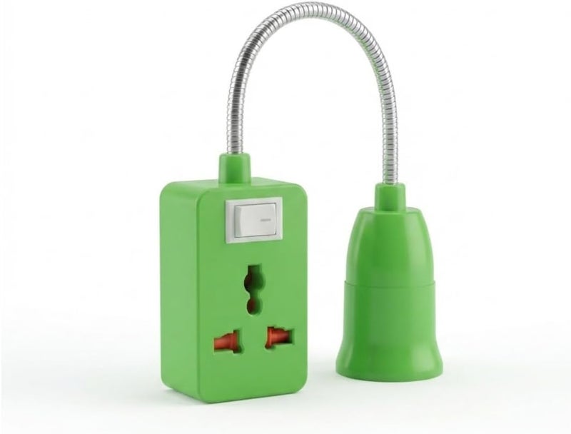Hasanat Essentials Flexible Lamp Holder with Socket and Switch, Adjustable Gooseneck Light Base for Home and Workshop - Image 1