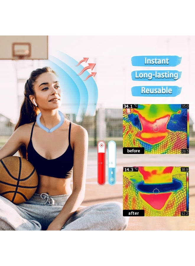 أنبوب تبريد الرقبة القابل لإعادة الاستخدام، حلقة تبريد الجليد المحمولة لتخفيف الحرارة للاستخدام الخارجي والداخلي، تبريد فوري أقل من 15 درجة مئوية (59 درجة فهرنهايت) - Image 2