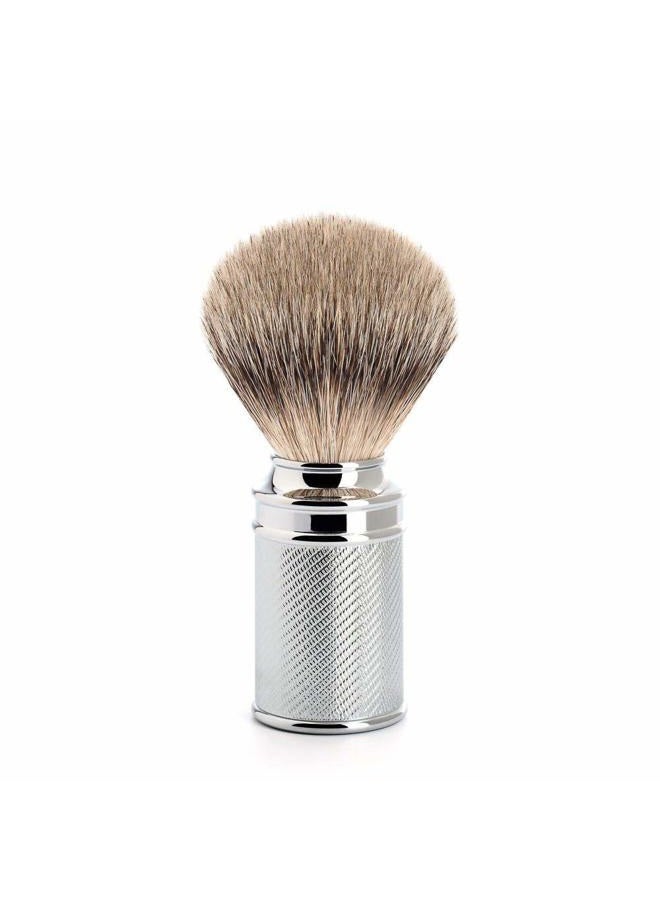 M MÜHLE Traditional Silvertip Badger Shaving Brush | Chrome Plated Stainless Steel Handle | Luxury Shave Accessory for Men - Image 1