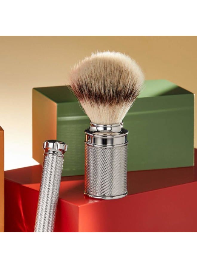 M MÜHLE Traditional Silvertip Badger Shaving Brush | Chrome Plated Stainless Steel Handle | Luxury Shave Accessory for Men - Image 5