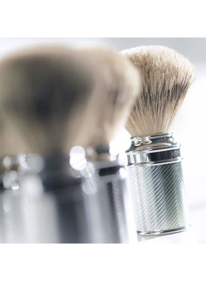 M MÜHLE Traditional Silvertip Badger Shaving Brush | Chrome Plated Stainless Steel Handle | Luxury Shave Accessory for Men - Image 4