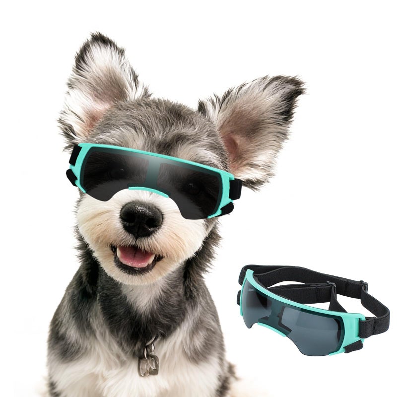 Billionchains Dog Goggles for Small Dog Doggy Goggles with Adjustable Straps AntiUV Doggie Sunglasses Windproof Eye Protection to Small Breed Blue - Image 2