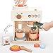 PairPear Wooden Espresso Coffee Maker Toy 18 Piece Barista Role Play Set with Pods Cups  Cookies Montessori Pretend Kitchen Accessory Gift for Toddlers  Kids Ages 3 - Image 4