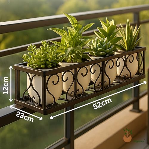 Niyara || Metal Planter Stand || Plant Stand for Pots|| Outdoor Plant Stand (Black, Set of 1, 20 Inches) - Image 4
