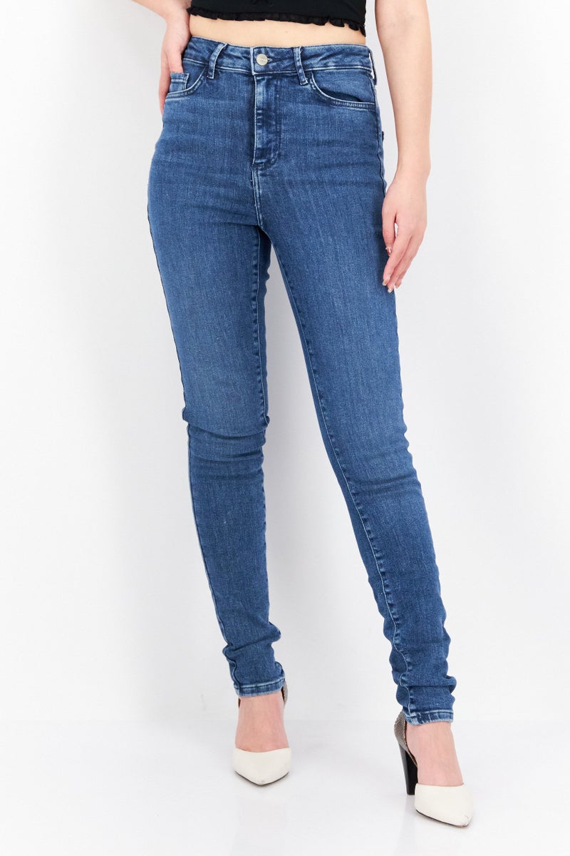 VERO MODA Aware By Vero Moda Women Skinny Fit Washed Stretchable Jeans, Blue - Image 1