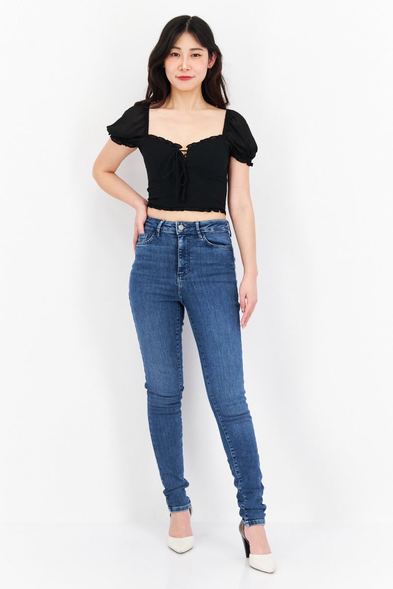 VERO MODA جينز ضيق قابل للتمدد للنساء من أوير باي فيرو مودا، أزرق - Image 2