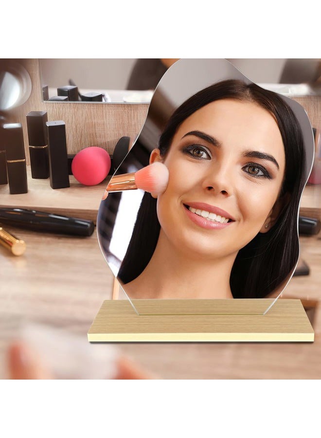 Prasacco مرآة تجميل جمالية مع قاعدة، مرآة سحابية غير منتظمة لتزيين غرفة مكتب - Image 5