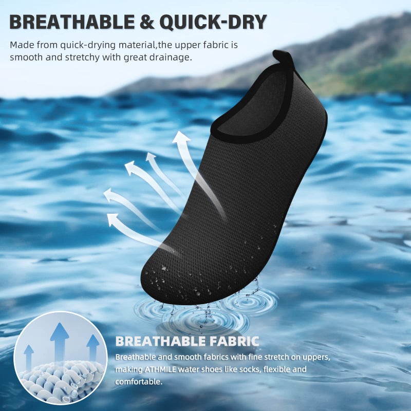 ATHMILE Water Shoes Women Men Barefoot Aqua Socks Quick-Dry for Beach Swim Pool Yoga Camping Cruise Surf Sport - Image 5