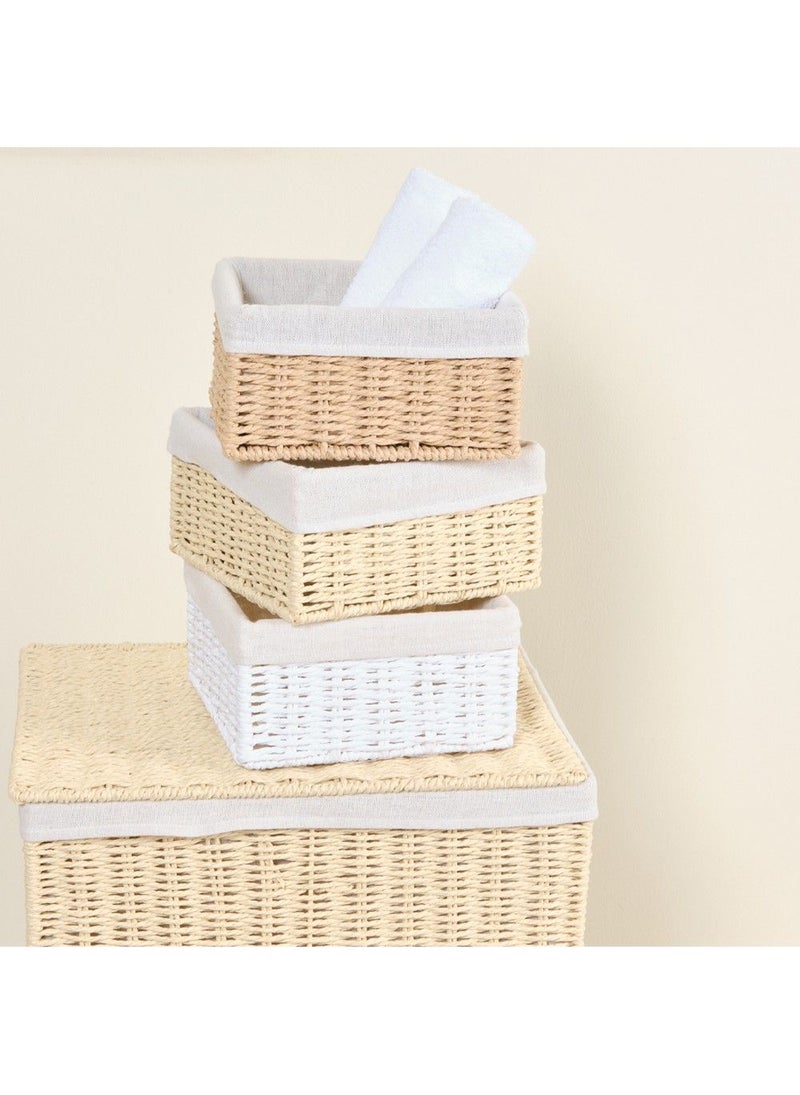 هومسميثز سلة تخزين Homesmiths طبيعية مع بطانة Â € “L20 X W20 X H10 سم - Image 3