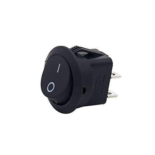 Electronicspices PACK OF 5 Black SPST 2-Pin ON/Off Round Boat Rocker Switch AC 6A 250V 10A 125V - Image 2