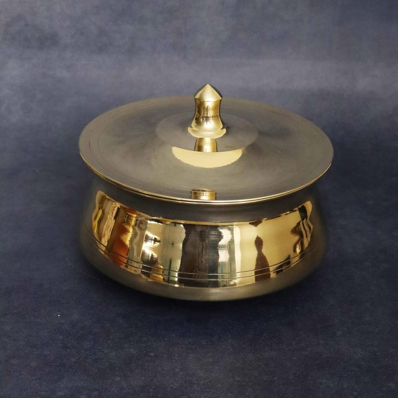 Spillbox أواني المطبخ النحاسية من بوتريكا - وعاء طهي وتقديم - هاندي برياني - أورلي - أدوات تقديم - توبي باتيلا - مجموعة أواني الطهي مع غطاء - الوزن 106 كجم - هاندي كانسيا - Image 1