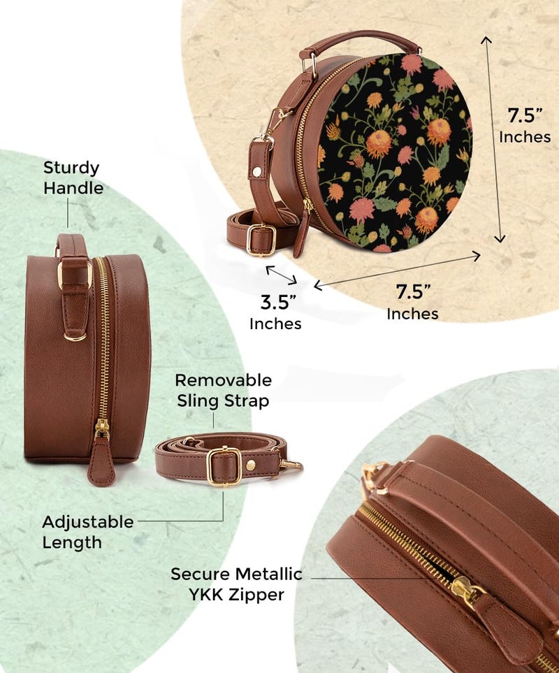 Kalankit Sling Bag for Women | Vegan Leather Crossbody Purse | Compact Everyday Handbag with Adjustable Strap | Stylish Women’s Handbags | Valentine Gift for Wife | Autumn Hues - Image 2