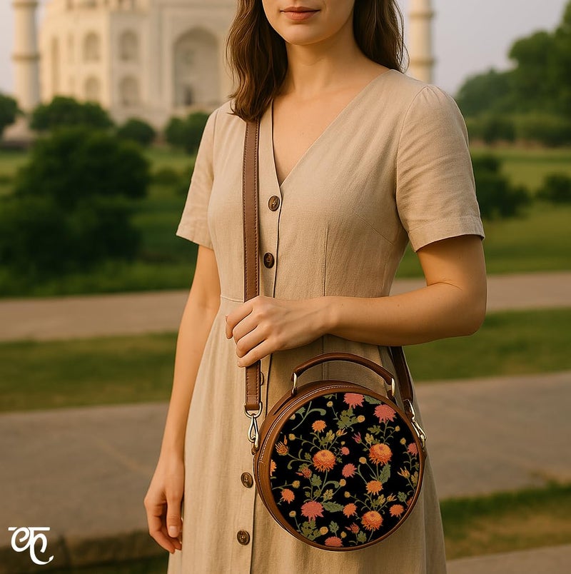 Kalankit Sling Bag for Women | Vegan Leather Crossbody Purse | Compact Everyday Handbag with Adjustable Strap | Stylish Women’s Handbags | Valentine Gift for Wife | Autumn Hues - Image 5