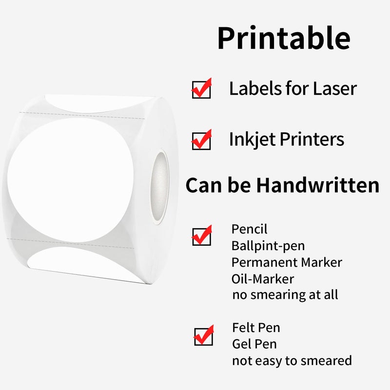 STARLIBOO Blank Dot Stickers, 1.5 inch Circle Garage Sale Stickers, 500Pcs Round Price Labels Sticker, Writable Not Blurry for Yard Sale, DO NOT Support Thermal Printing - Image 4