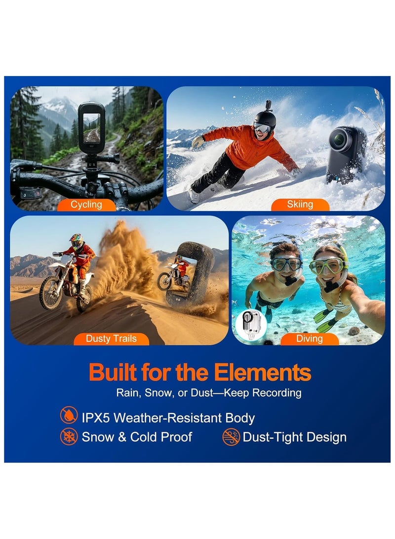 jaexest 4K Ultra HD Action Camera Waterproof IPX7, Underwater Vlogging Camera with Hands-Free POV Recording, Helmet Camera for Cycling & Motorcycle, Small Body Cam with Memory Card - Image 3