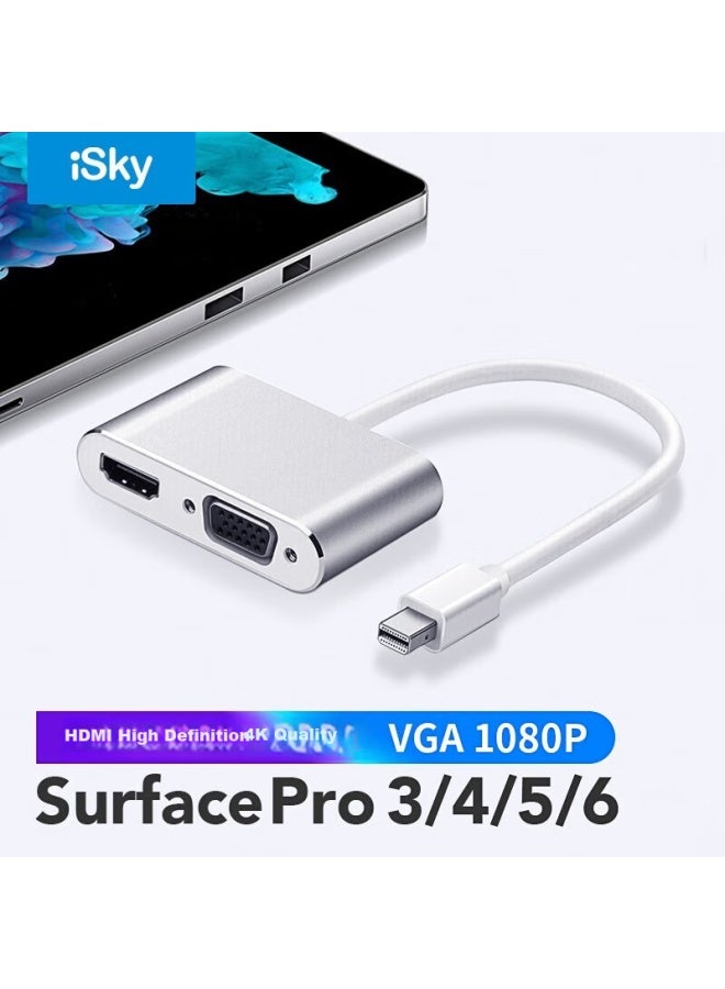 Isky Mini Dp To Hdmi/vga Converter Mini Dp Expansion Adapter For Apple Macbook Microsoft Surface Dock Tv Projector Two-in-one - Image 1