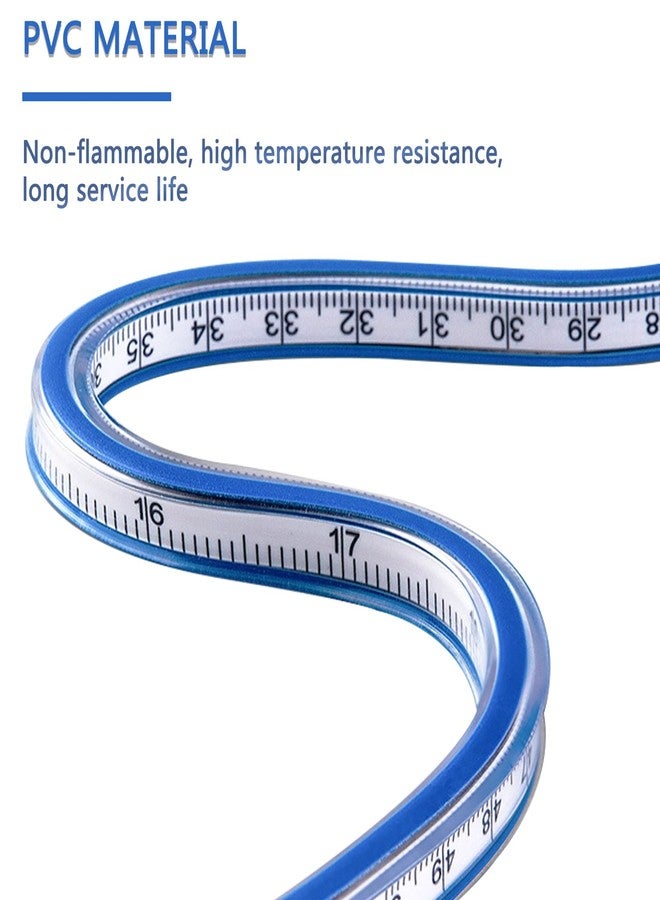 HLZC 2-Piece Flexible Curve Ruler - 24 Inch, Ideal for Drawing & Sewing, Blue - Image 4